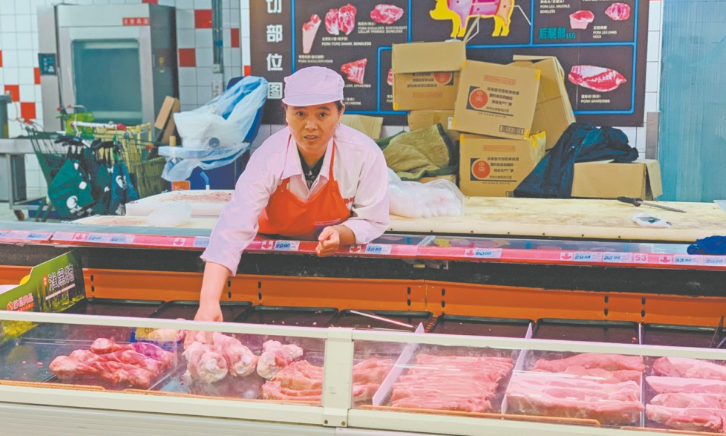 超市猪肉销售区