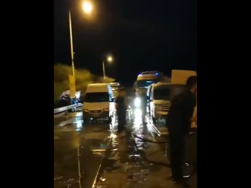 14号晚间查获的运猪车