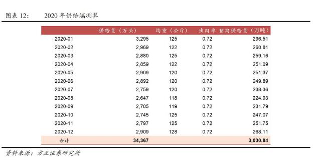 2020年供给