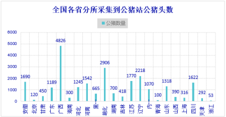 全国各省公猪站公猪头数统计