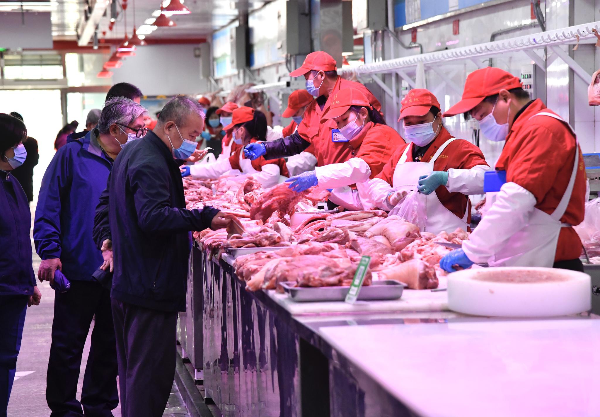 新发地猪肉大厅复市三周交易量持续上升价格下降超一成