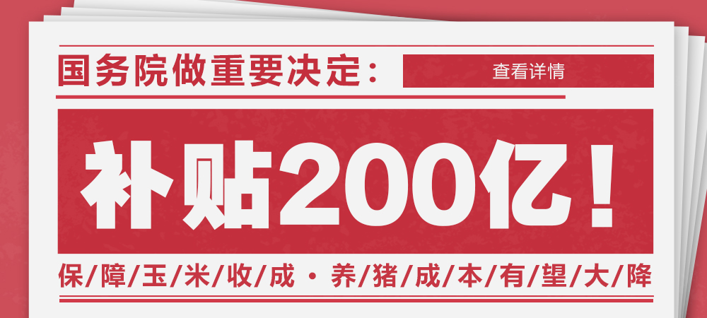 补贴200亿！国务院做重要决议，保障玉米收成，养猪成本有望大降！