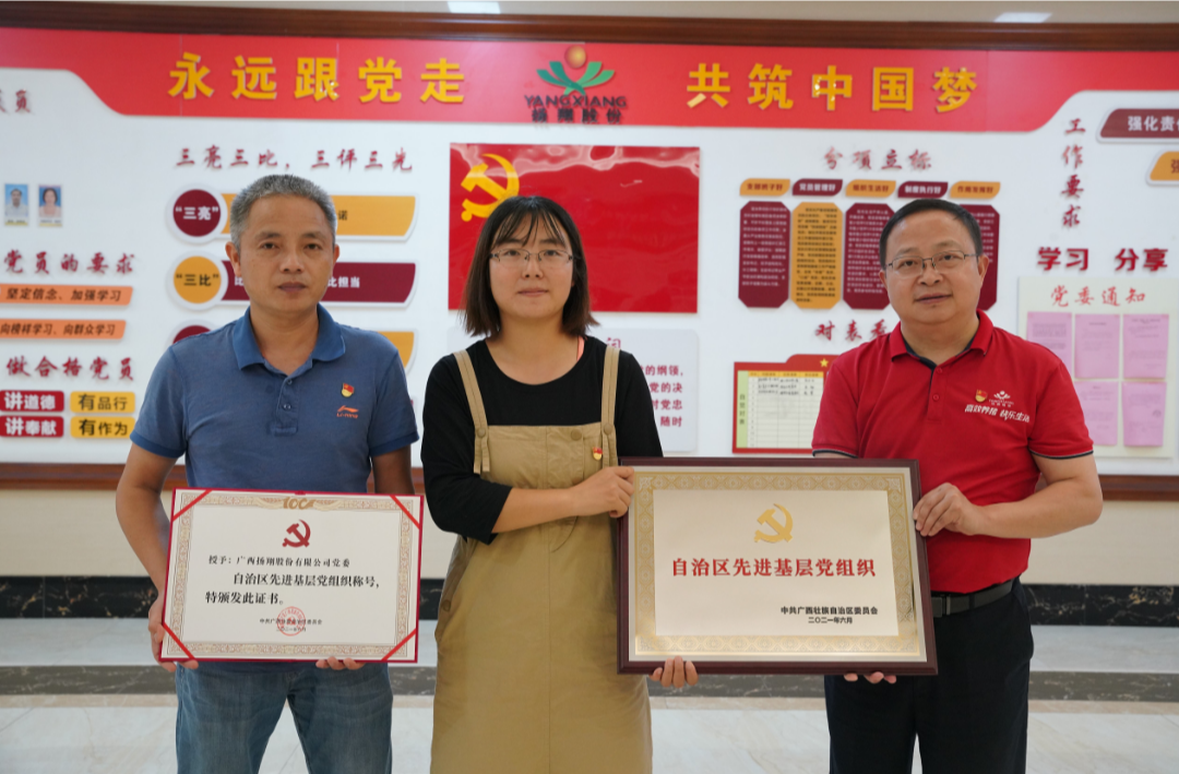 热烈庆祝！扬翔荣获“自治区先进基层党组织”！扬翔公司党委将坚守初心，牢记使命！