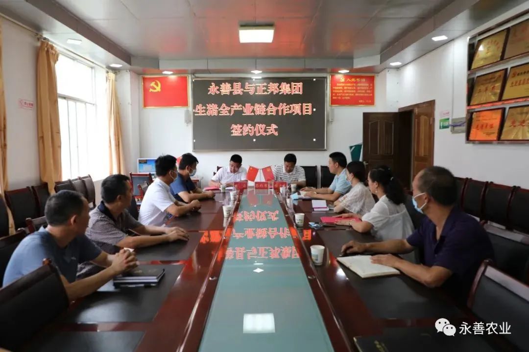 云南省永善县与正邦集团签订了2.4亿元的生猪全产业链项目合作投资协议