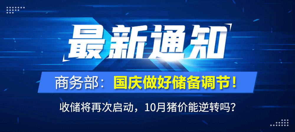 商务部：国庆做好储备调节，适时组织投放！​收储再次启动，10月猪价能逆转吗？