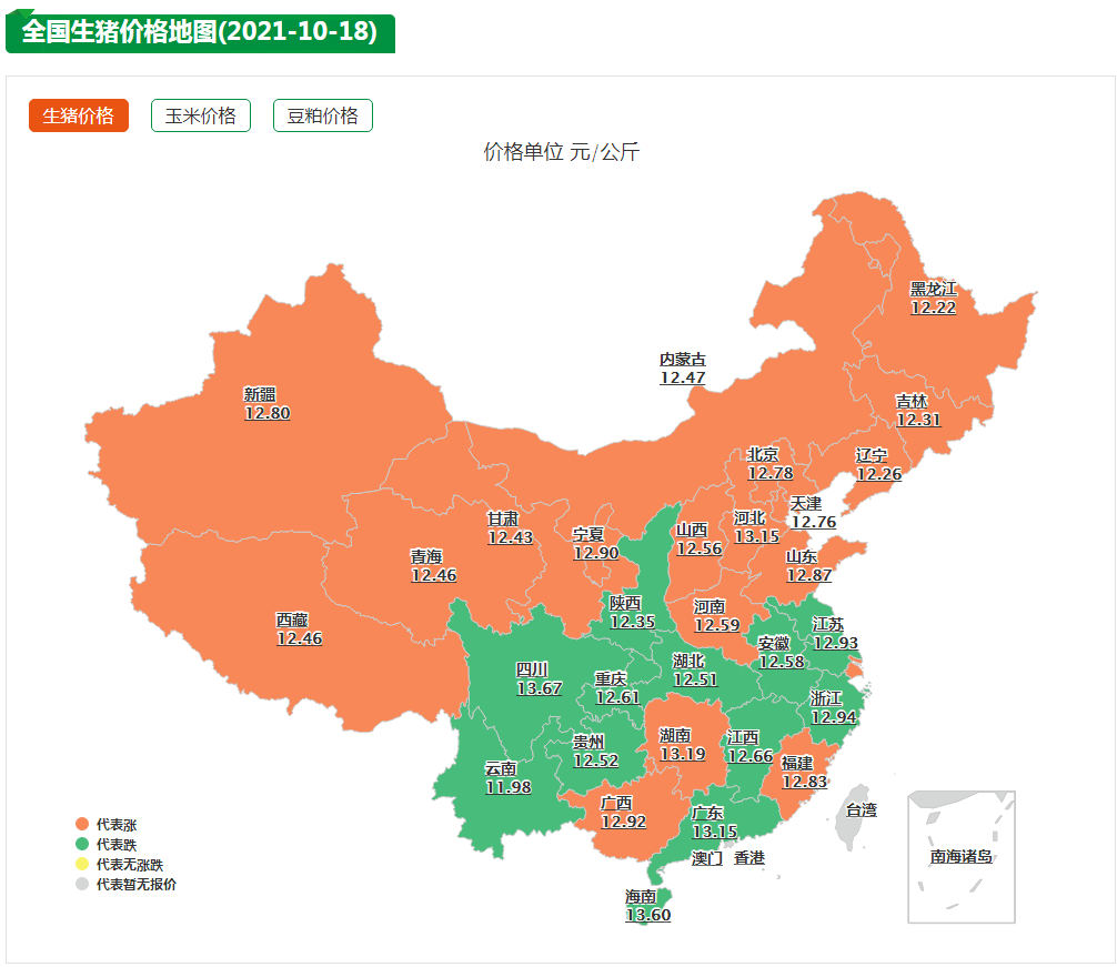 生猪价格地图