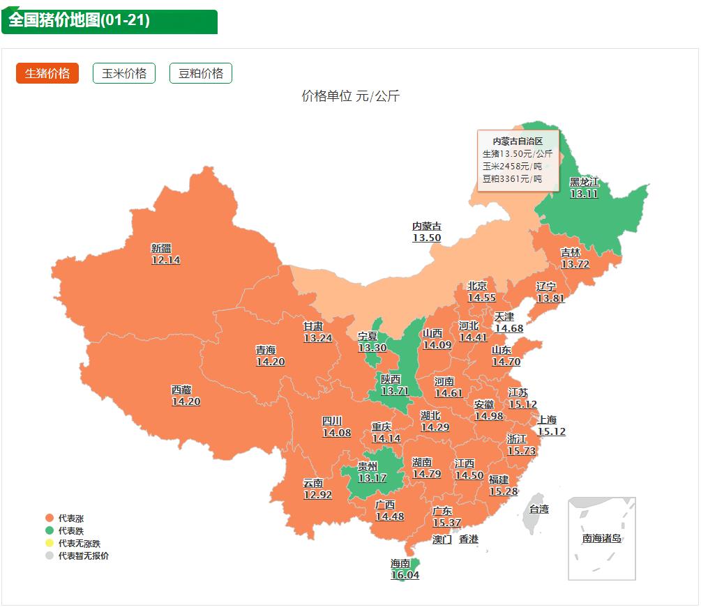 1月21日生猪价格：连涨！猪价上涨范围持续扩大，能否涨到8元？