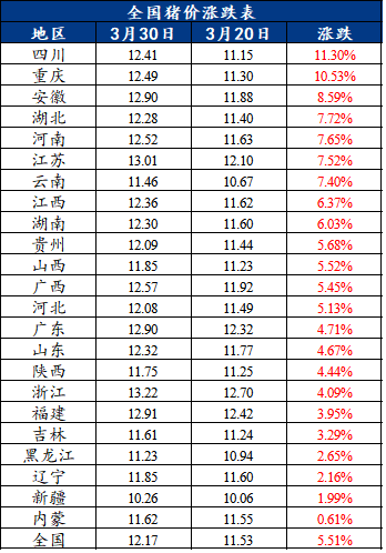 10天上涨11.3%，四川猪价为何领涨全国？