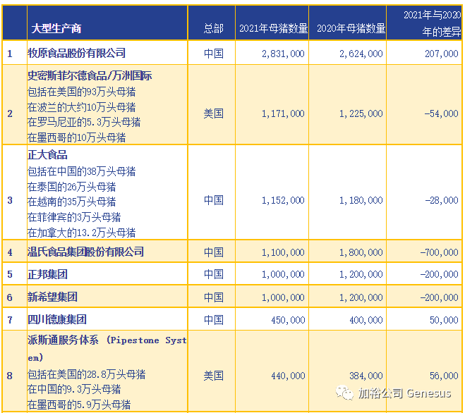 2022 世界大型生产商榜单