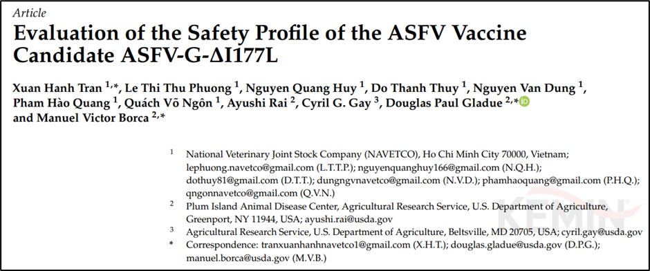 图4非洲猪瘟基因缺失疫苗ASFV-G-ΔI177L的安全性评估