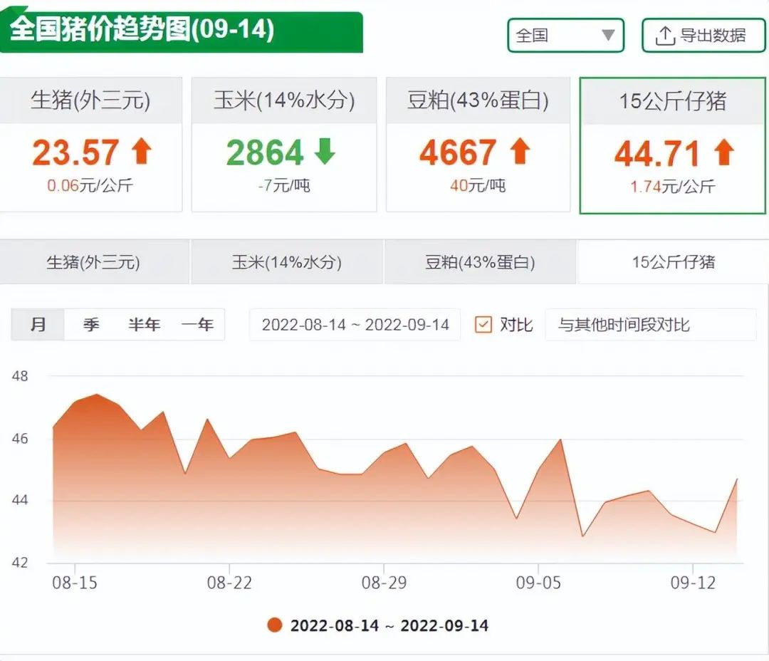 9月14日仔猪价格