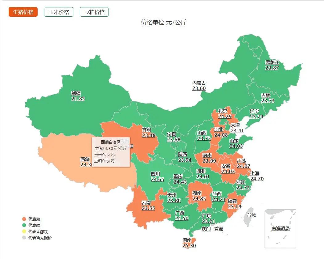 9月28日猪价地图