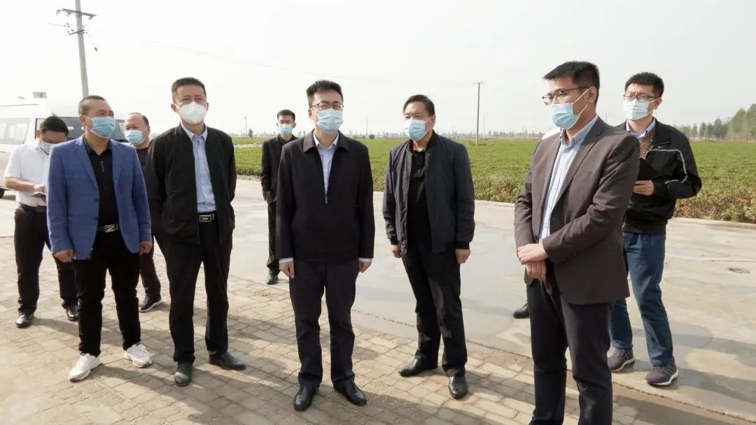 孟玉雷老师现场向宫世友市长汇报新乐傲农生产情况