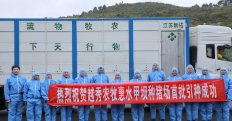 热烈祝贺广州越秀集团黔南州生猪养殖基地首批309头种猪成功进场