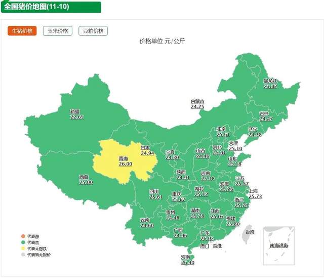 全国猪价地图