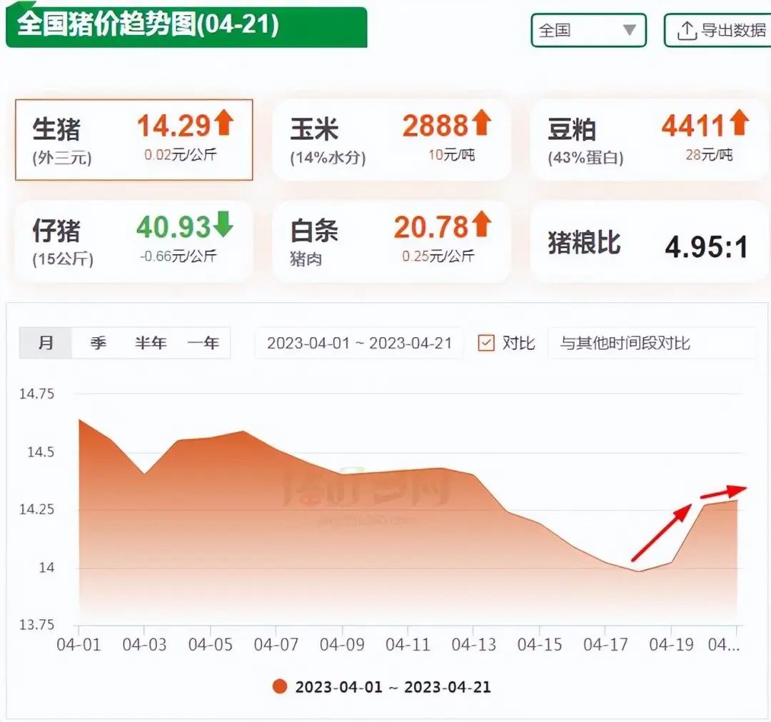 4月21日猪价趋势图