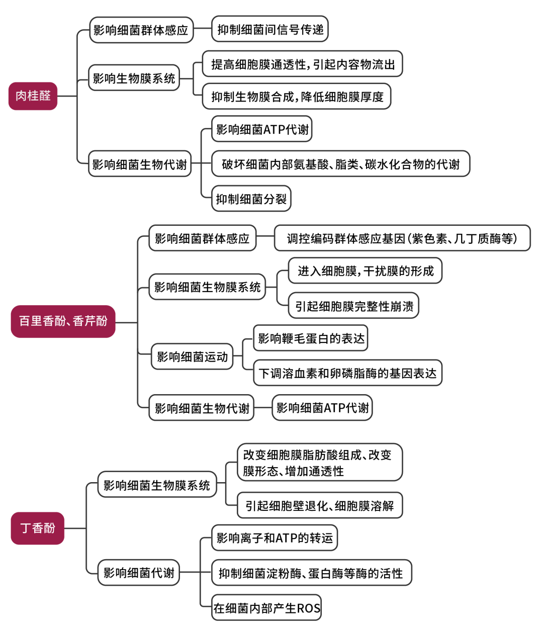 4种常见精油组分抑菌机制