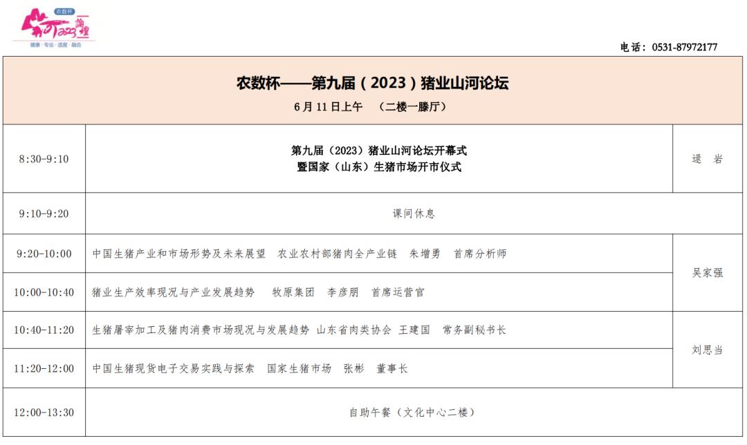 农数杯—第九届（2023）猪业山河论坛日程！
