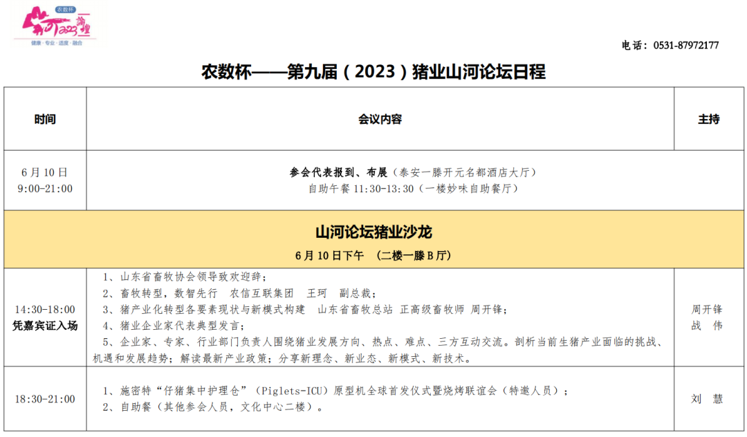 农数杯—第九届（2023）猪业山河论坛日程！