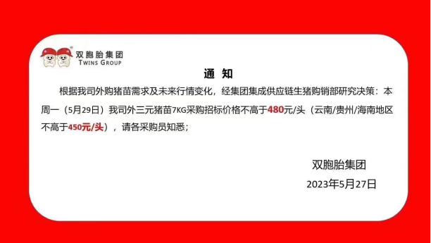 去产能实质进展？猪企发布“限价令”，外购仔猪价格不得超过430元/头