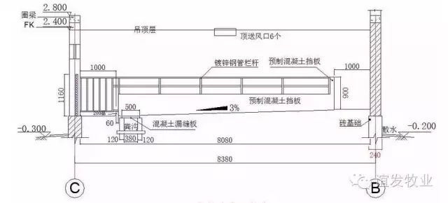 后备舍剖面图