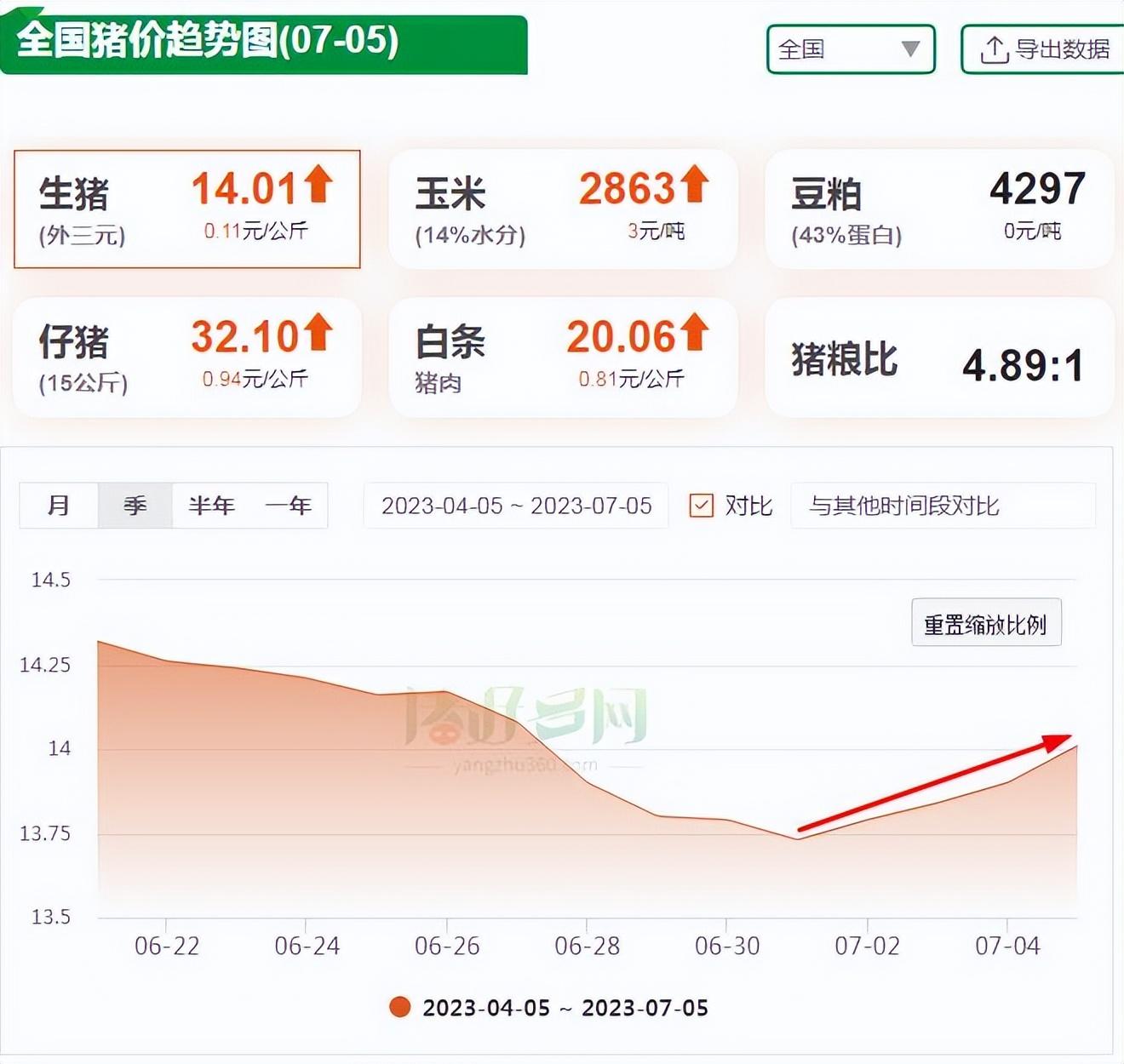 7月5日猪价趋势图