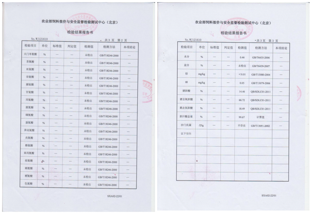 龙昌胆汁酸中18种氨基酸都未检出，说明不含有遗传性物质