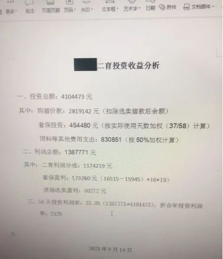 一养猪人二次育肥1886头猪，58天盈利138万