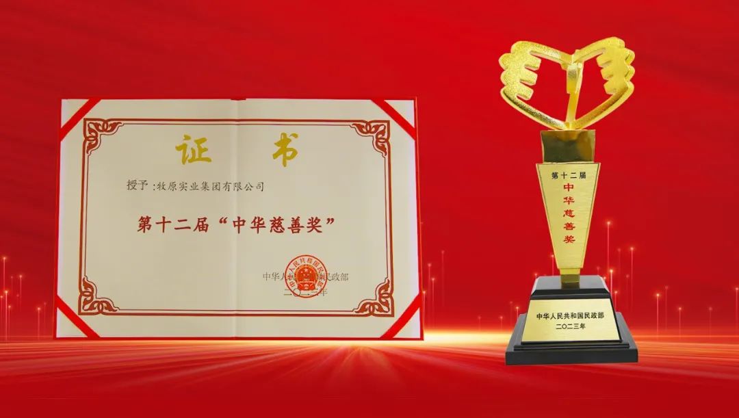 第十二届“中华慈善奖”获奖证书和奖杯