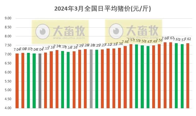 3月全国猪价未延续2月上涨走势，出现小幅回落！