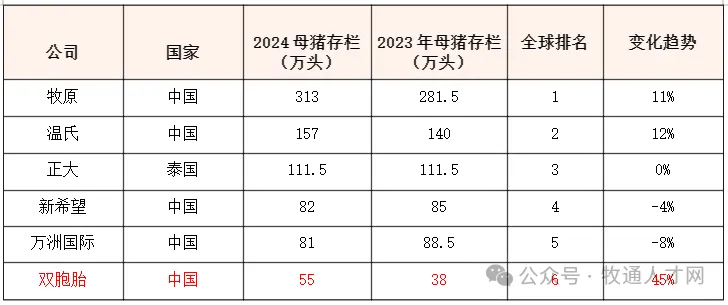 双胞胎母猪存栏55万头跃升全球第六，猪料产量全国第二，养猪成本7元...