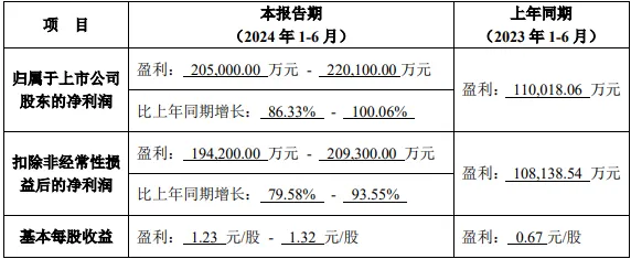 海大集团2024年上半年业绩预告