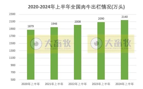 2020-2024年上半年全国畜牧业数据对比！