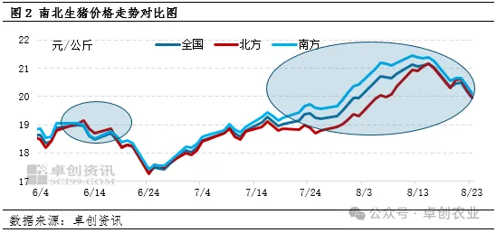 南边猪价走势对比