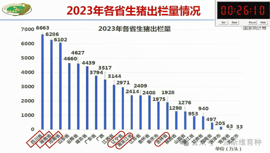 各省生猪出栏量