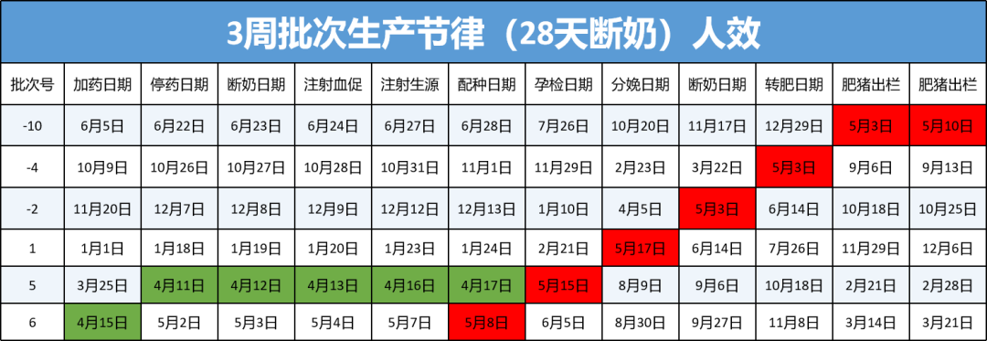 4周批批次生产节律