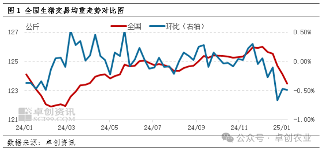 生猪交易均重走势