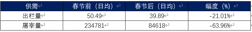 春节前后供需情况对比