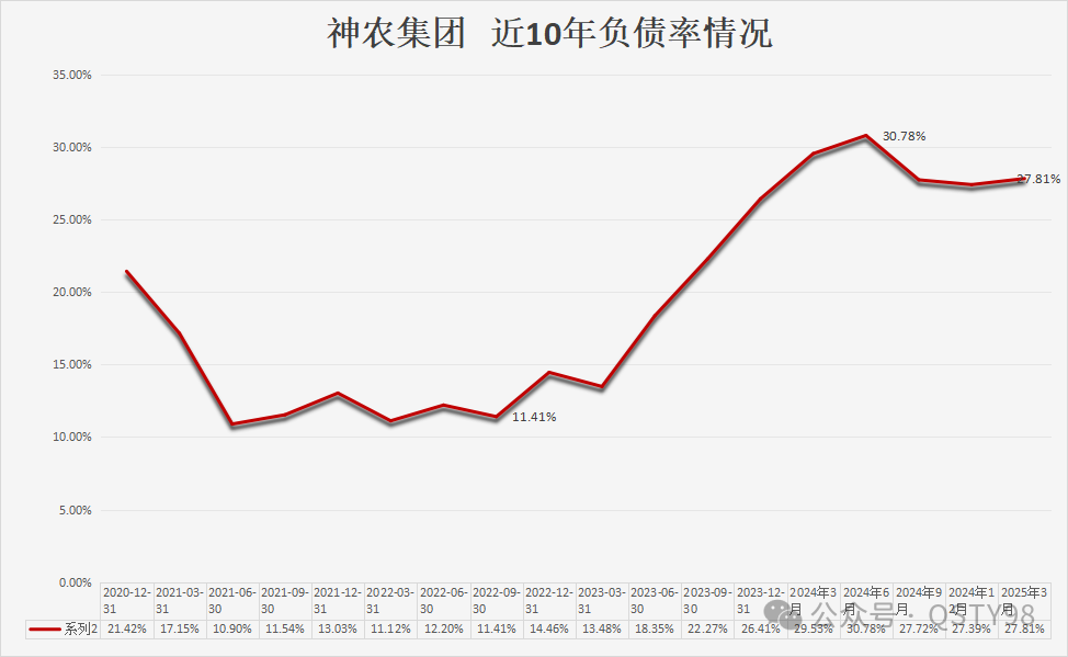 神农近10年负债情况