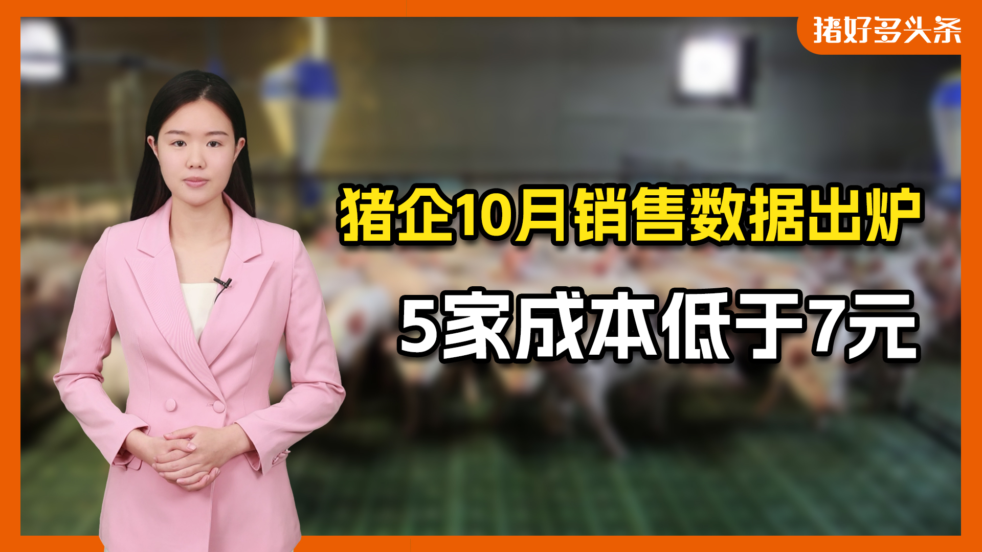 牧原等15家猪企10月共销售生猪1367万头！5家成本低于7元