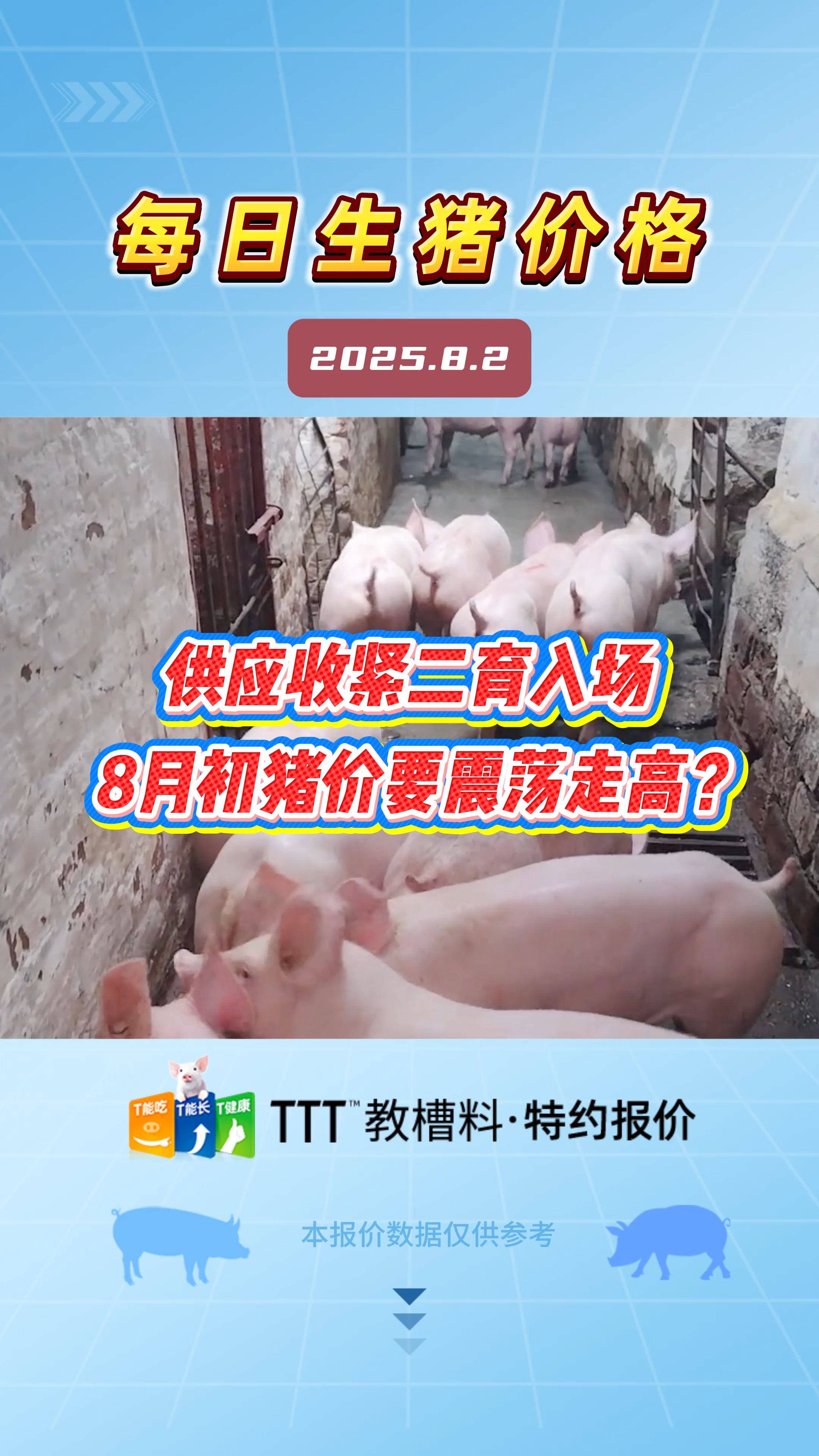 8月2日生猪价格：供应收紧+二育入场，8月初猪价要震荡走高？
